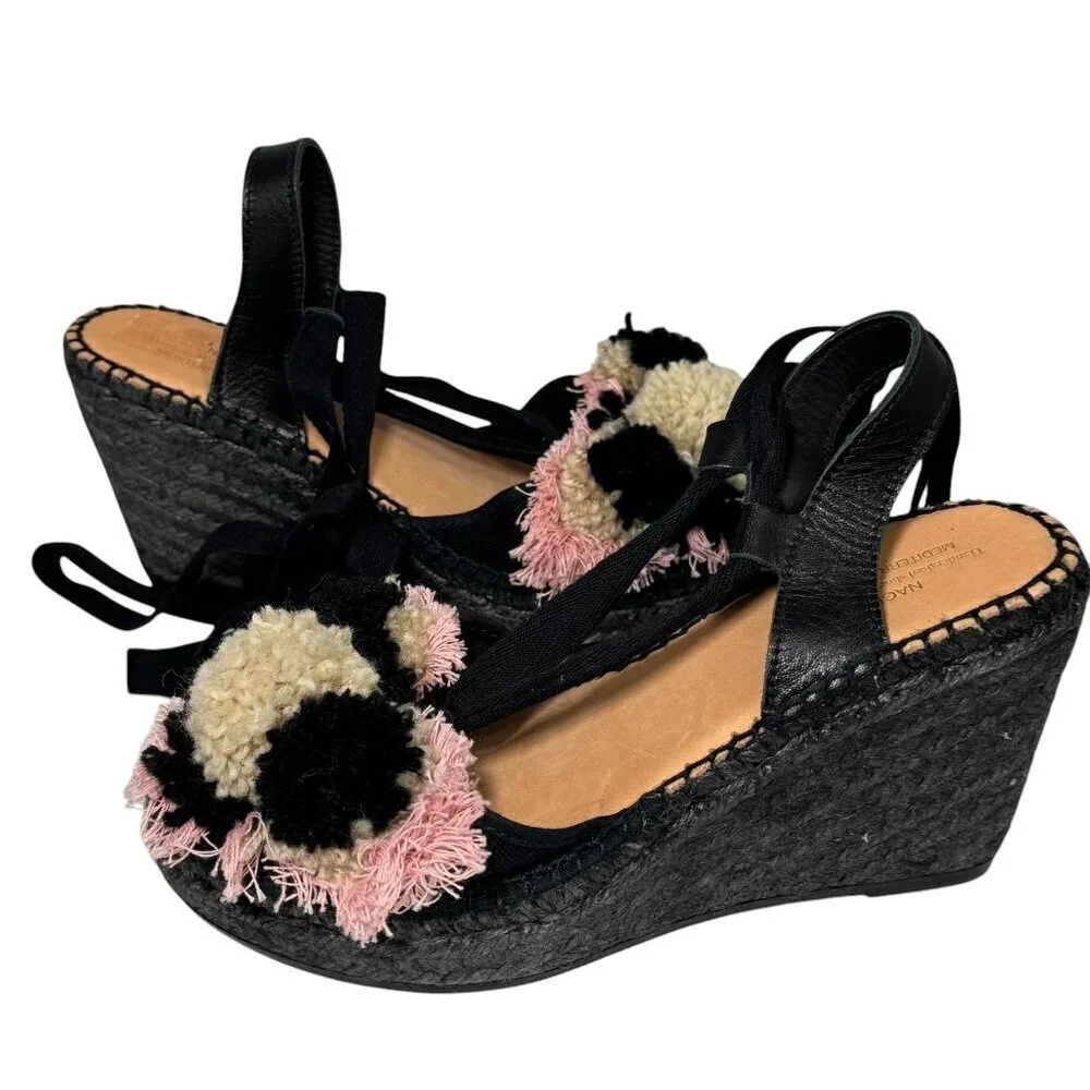 Naguisa Pommed‎ Wedge Sandals Espadrille Wedges Anthropologie NEW size 37